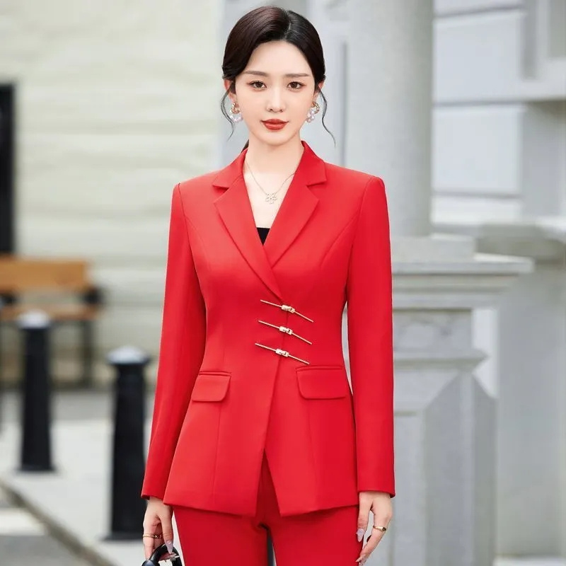 Women Formal Wear Black And White - 2025 Fashion White Red Black Blazer