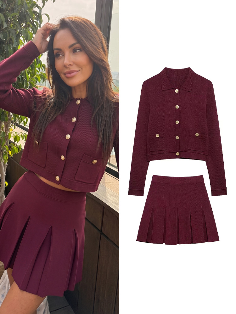 Women Formal Wear For Summer - HH Elegant Women Knitted Red Skirts