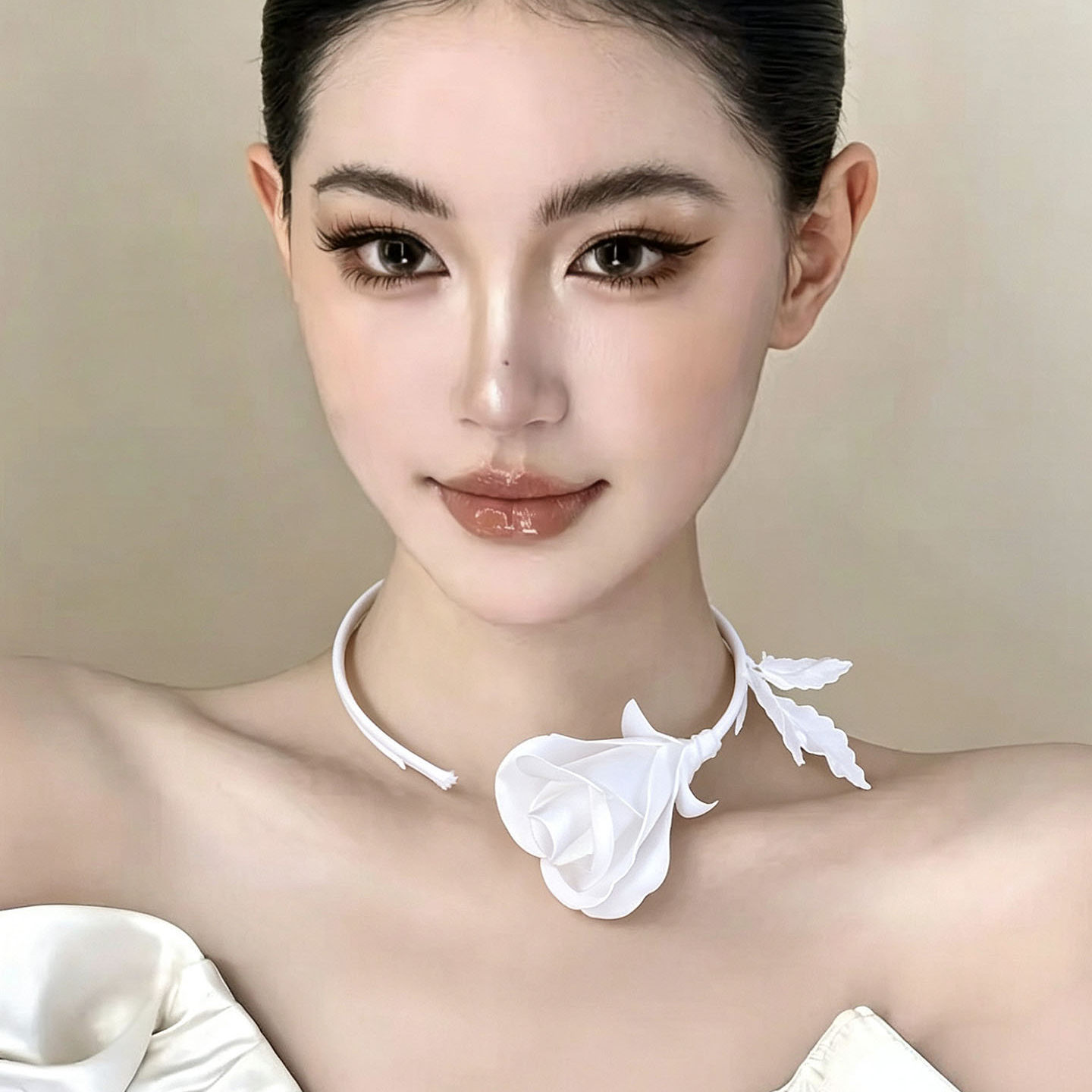 Women Formal Wear Black And White - Fashion Jewelry Handmade White Black Rose
