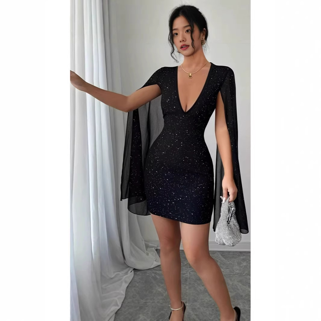 Women Formal Wear For Summer - V Neck Bodycon Midi Dress Elegant