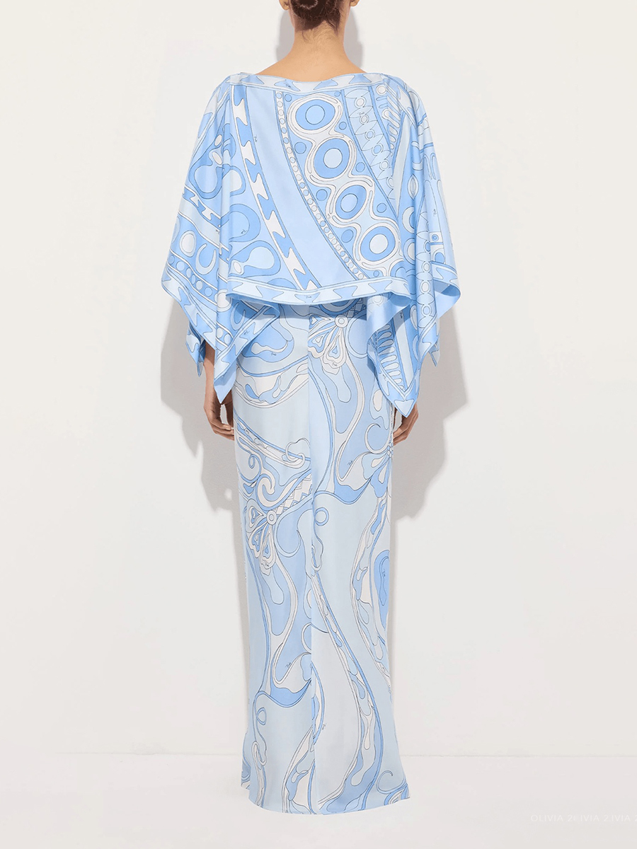 VGH Light Blue Abstract Print  - Women Formal Wear For Summer recension och pris