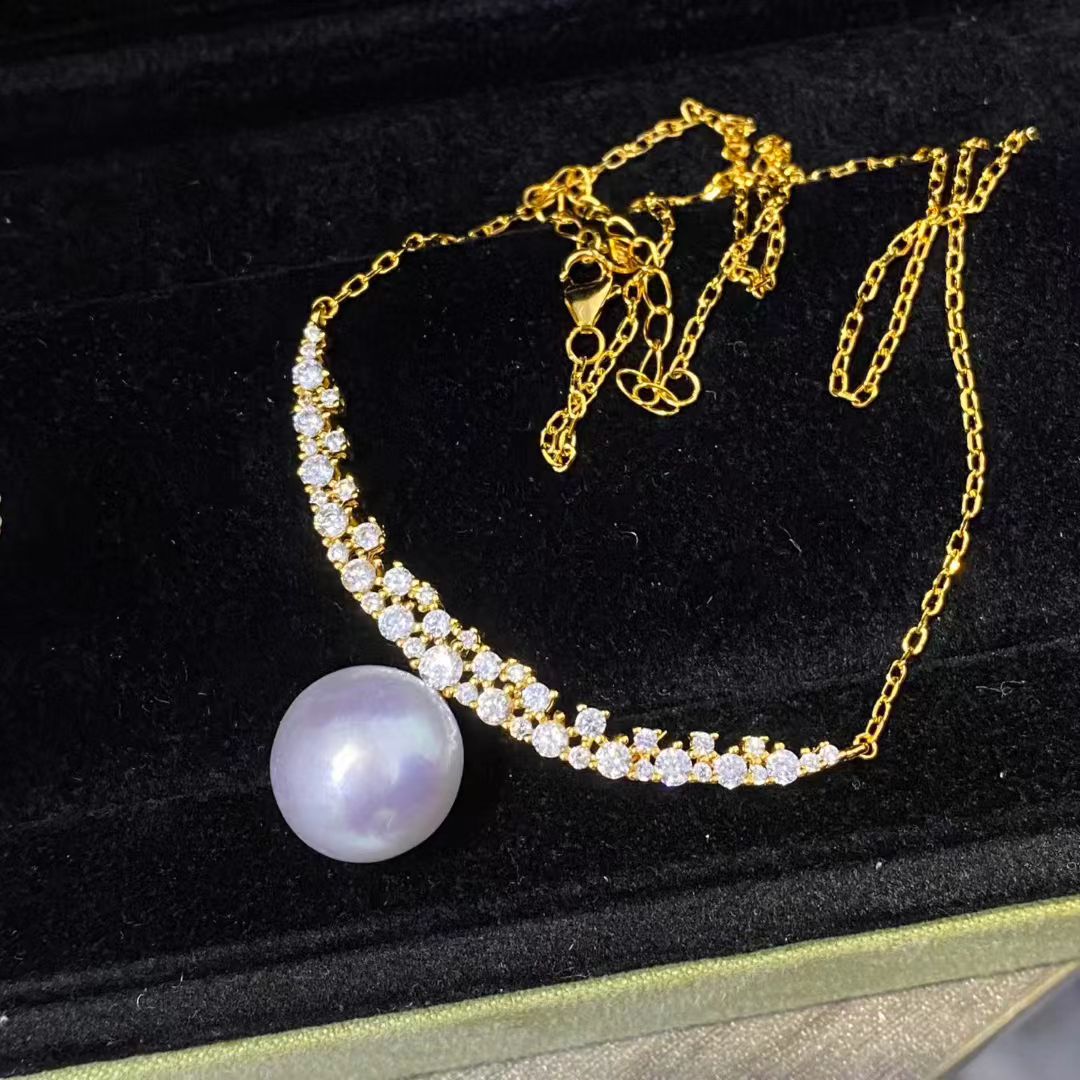S925 Sterling Silver Necklace  - Pearl Necklace Set recension och pris
