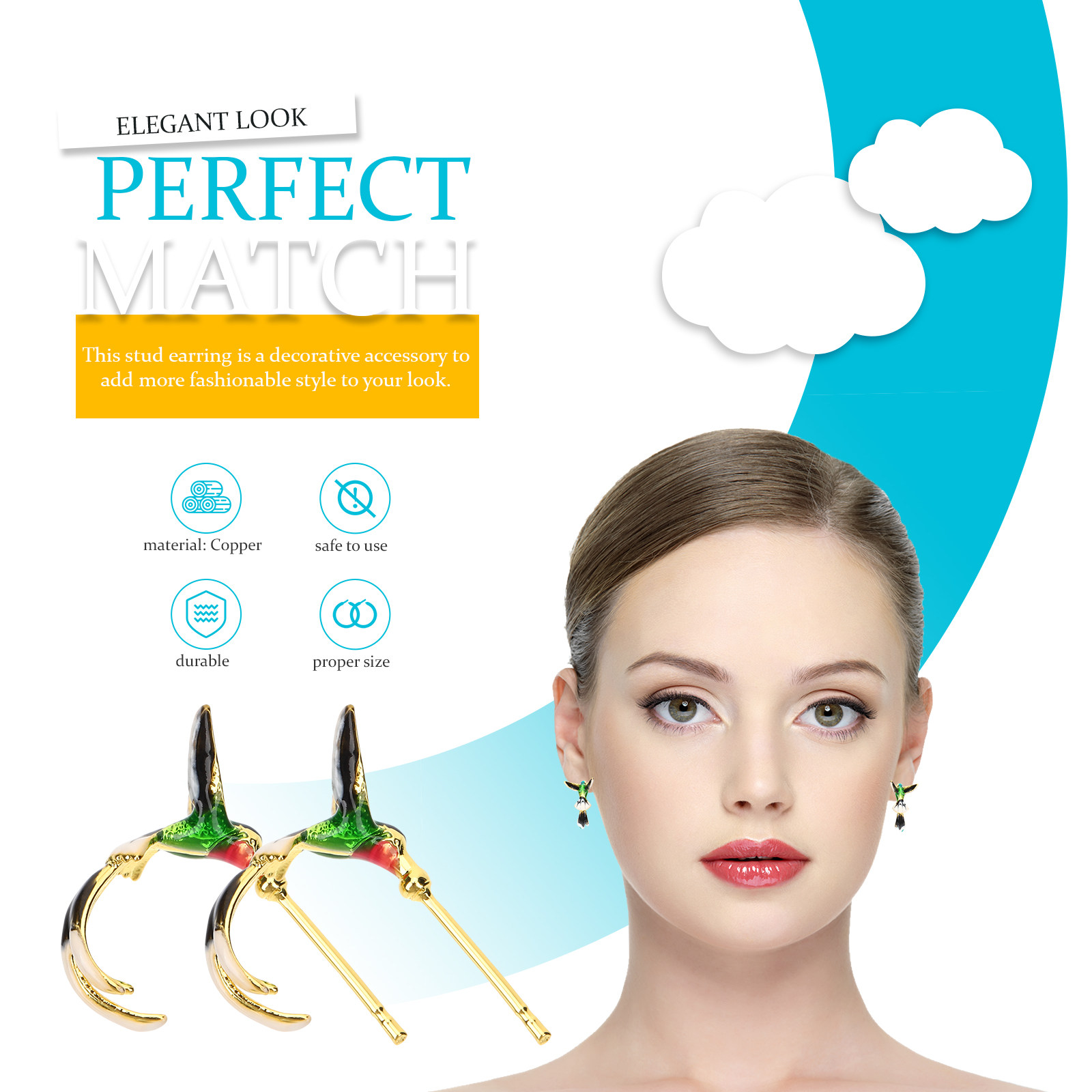 1Pair Hummingbird Stud Earring - Formal Wear Jewelry For Women recension och pris