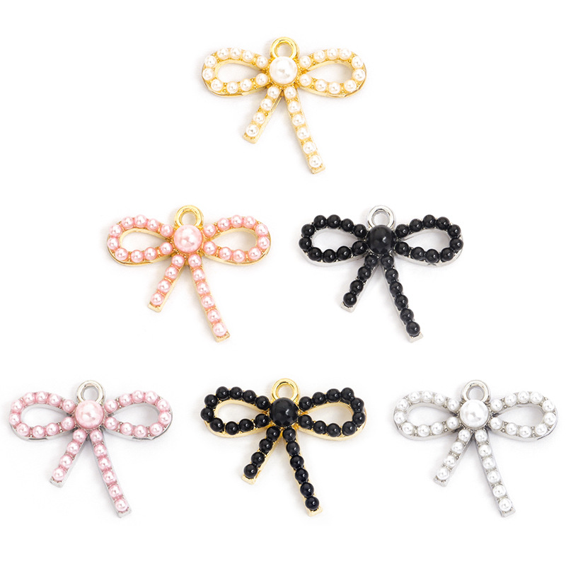 100PC/lot Bowknot Pendant Char - Pearl Necklace Set recension och pris