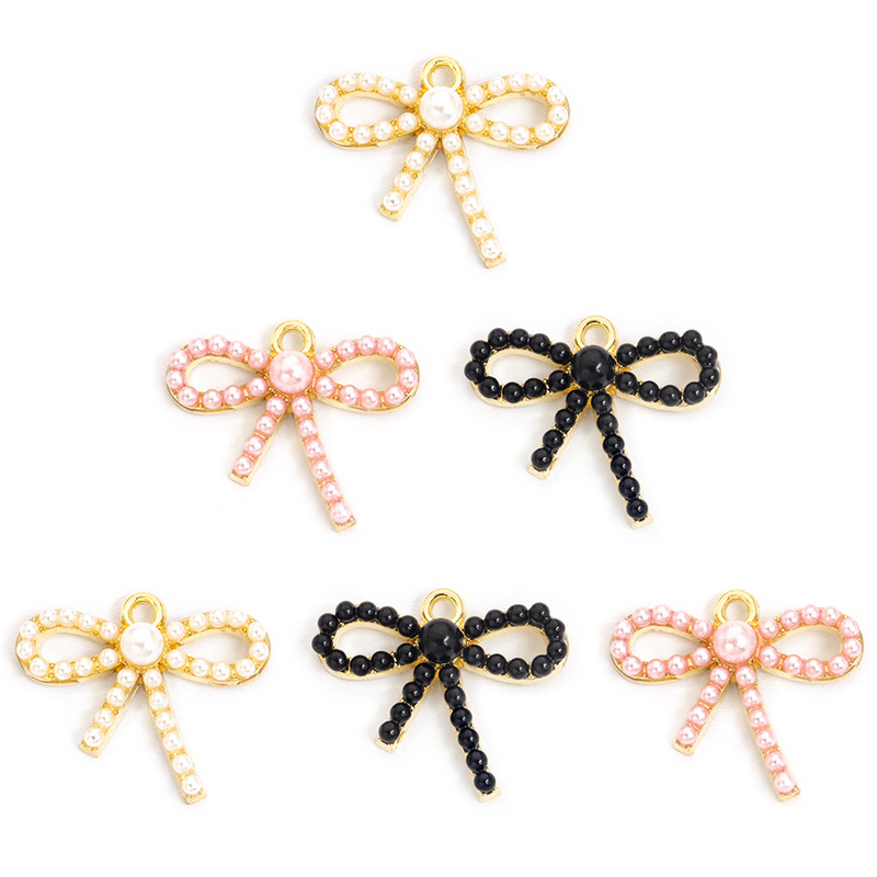 100PC/lot Bowknot Pendant Char - Pearl Necklace Set recension och pris