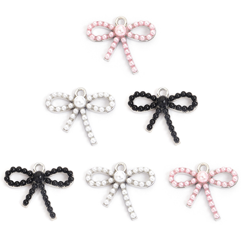 100PC/lot Bowknot Pendant Char - Pearl Necklace Set recension och pris