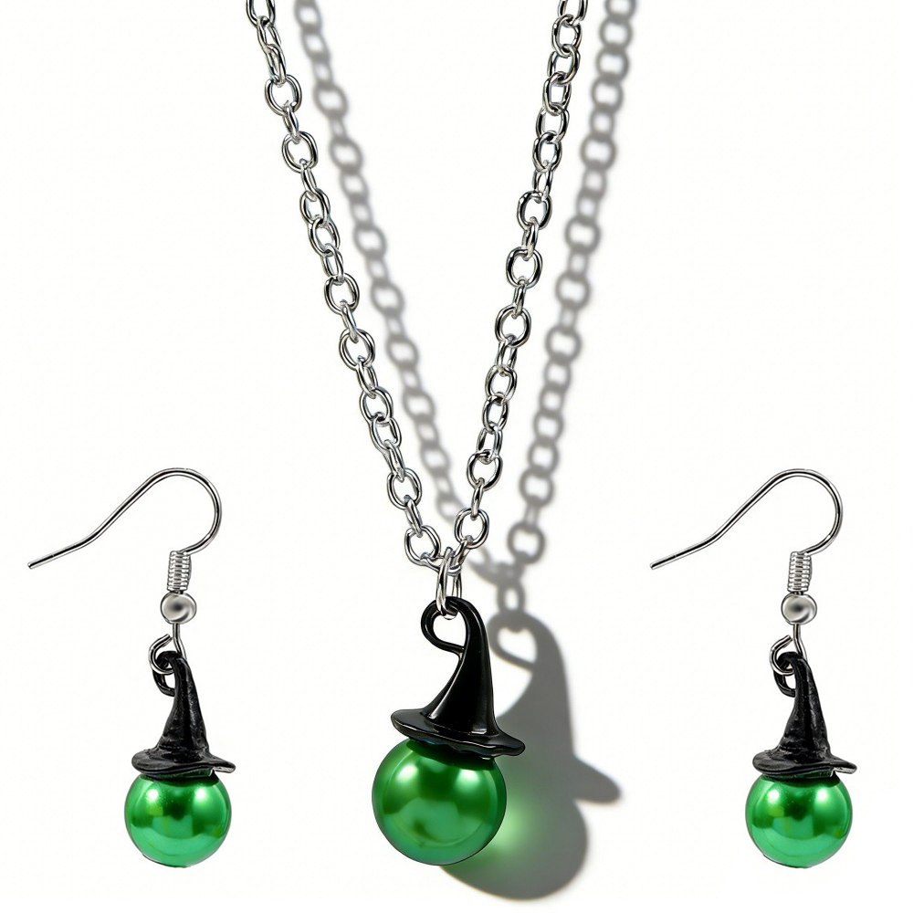 Wicked Inspired Witch Hat & Cr - Pearl Necklace Set recension och pris
