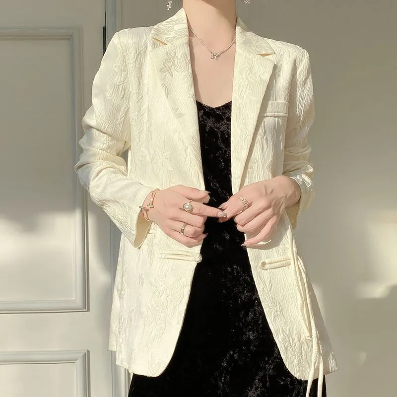 Women's White Textured Blazer  - Women Formal Wear Blazers recension och pris