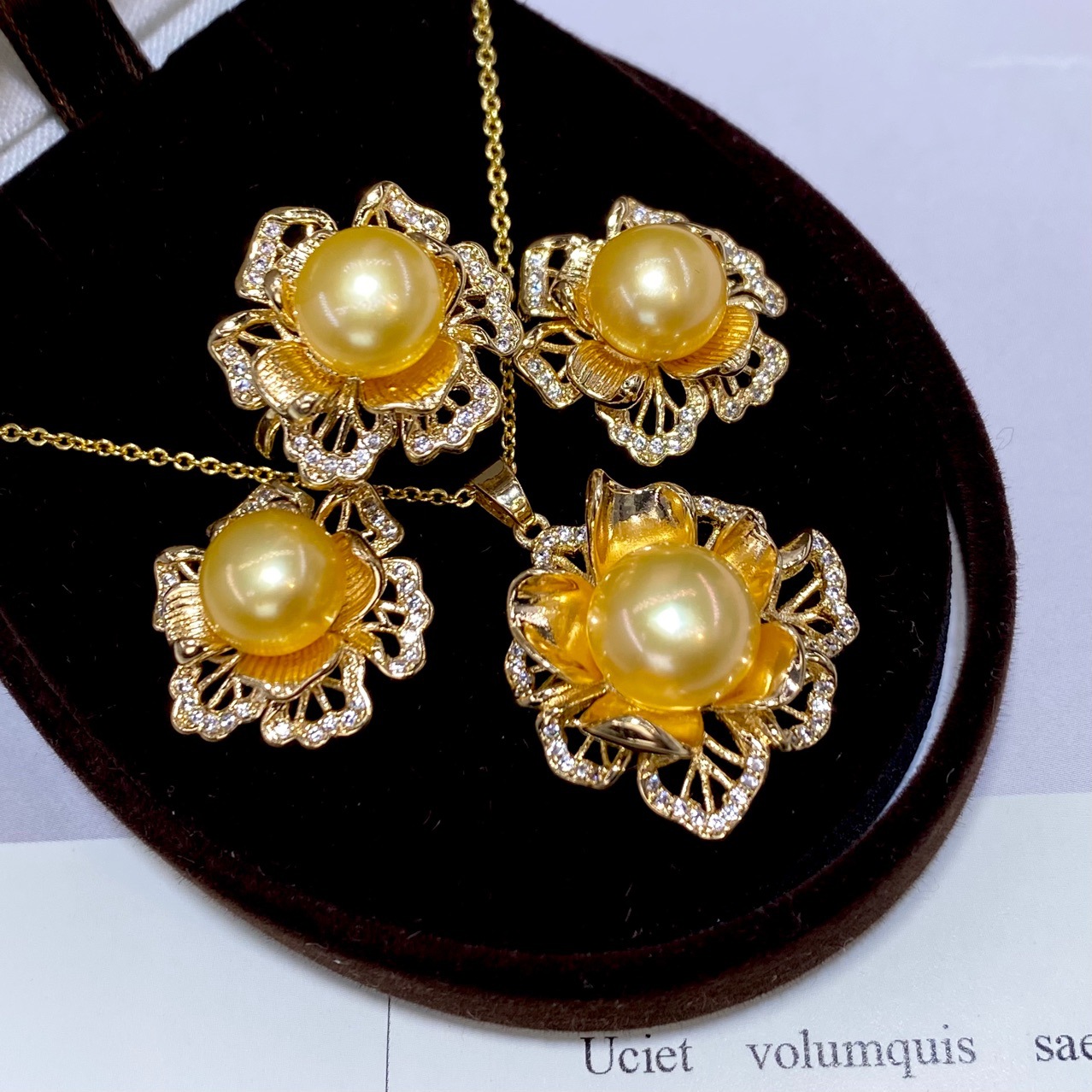 One Set Freshwater Pearl Yello - Pearl Necklace Set recension och pris