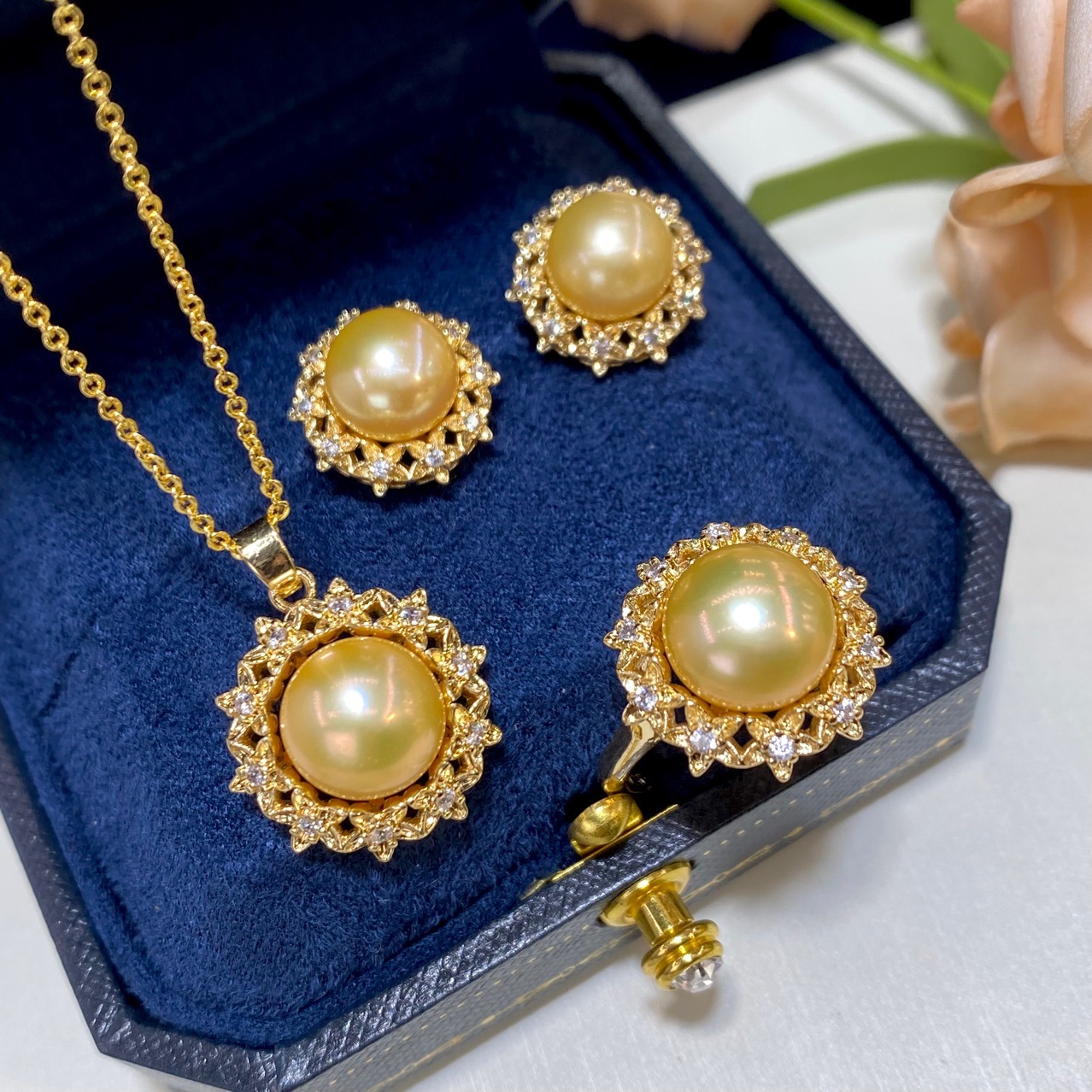 One Set Freshwater Pearl Yello - Pearl Necklace Set recension och pris