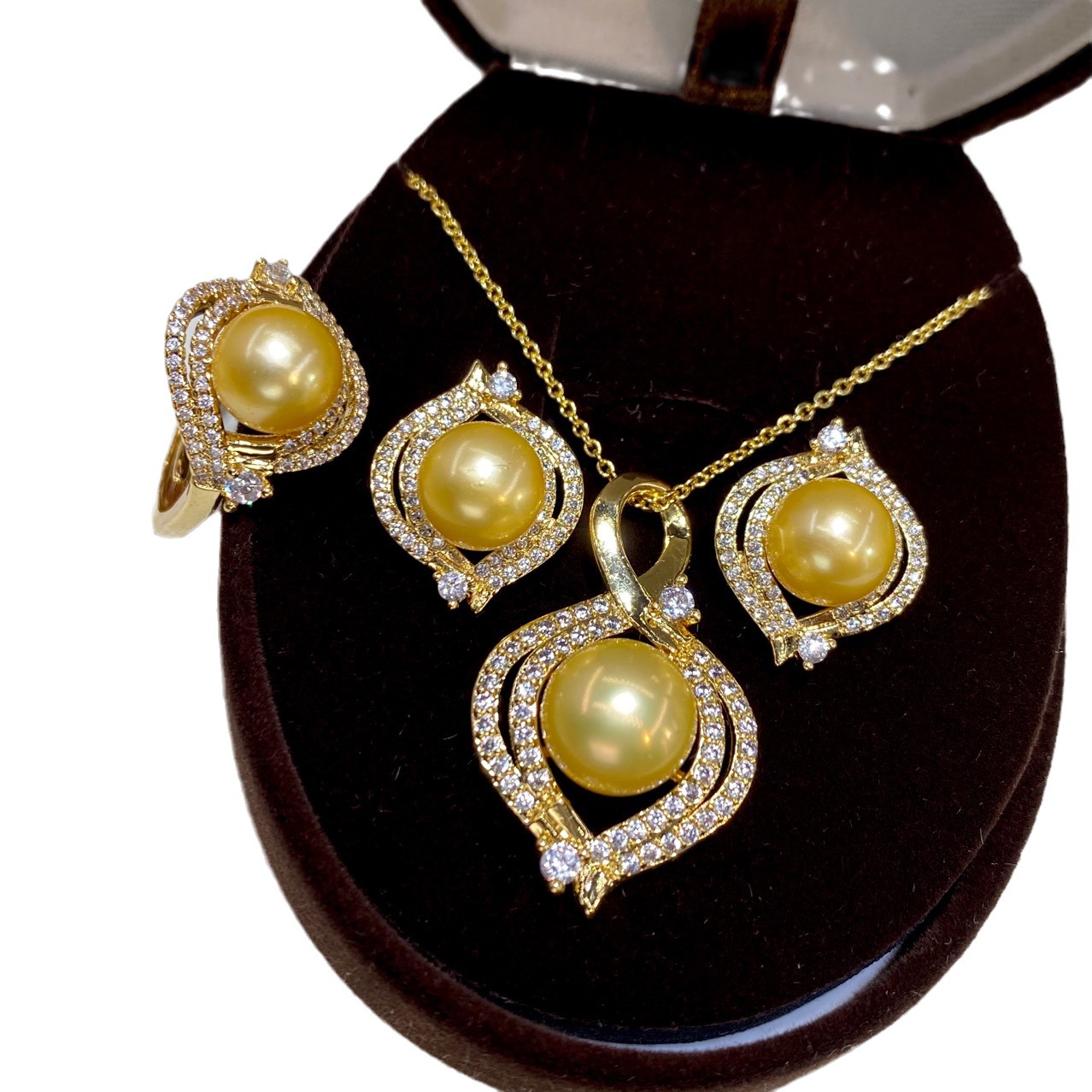 One Set Freshwater Pearl Yello - Pearl Necklace Set recension och pris