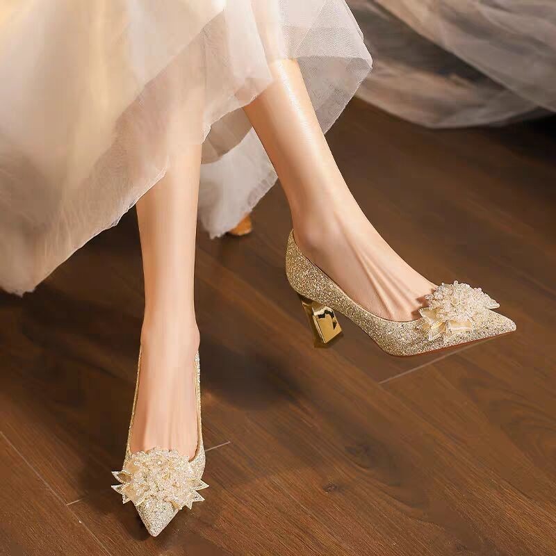 Rhinestone Flower Block Heel S - Pump Heel Block recension och pris