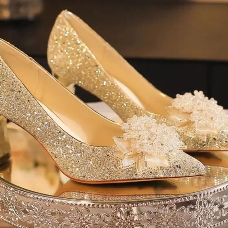Rhinestone Flower Block Heel S - Pump Heel Block recension och pris
