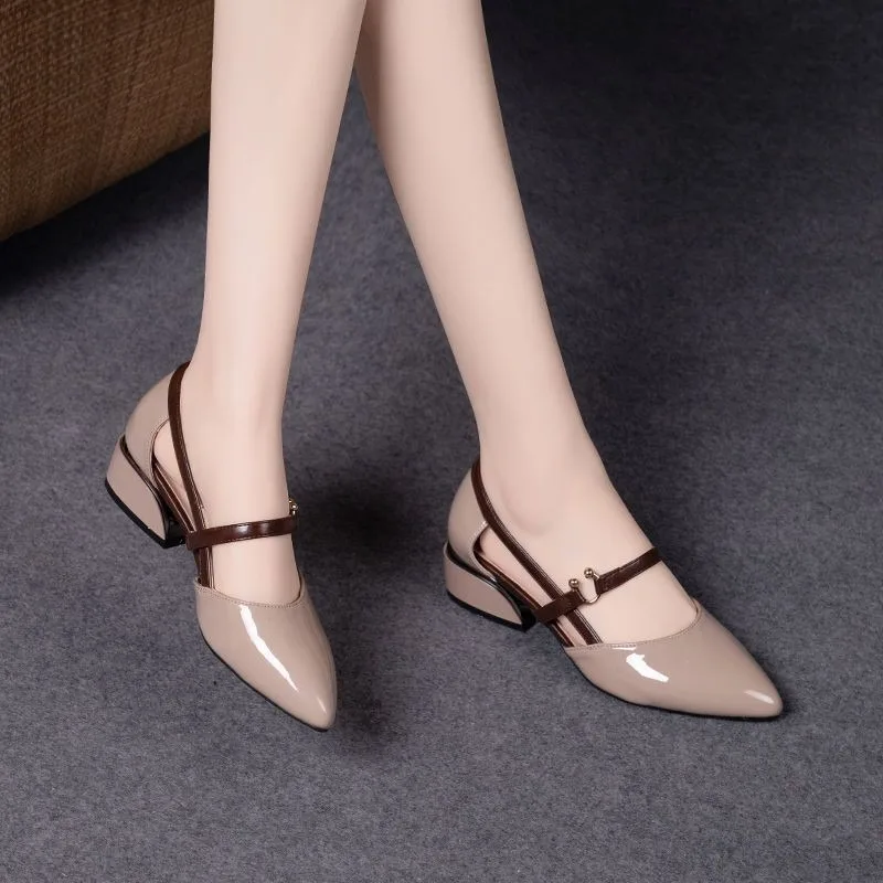 Women Two Tone Slingback Shoes - Pump Heel Block recension och pris