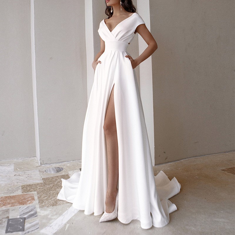 New Elegant Floor Length Lady  - Women Formal Wear Black And White recension och pris