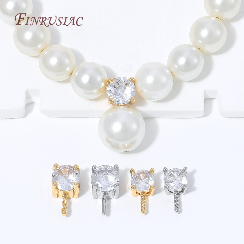 18K Gold Plated CZ Prong Set P - Pearl Necklace Set recension och pris